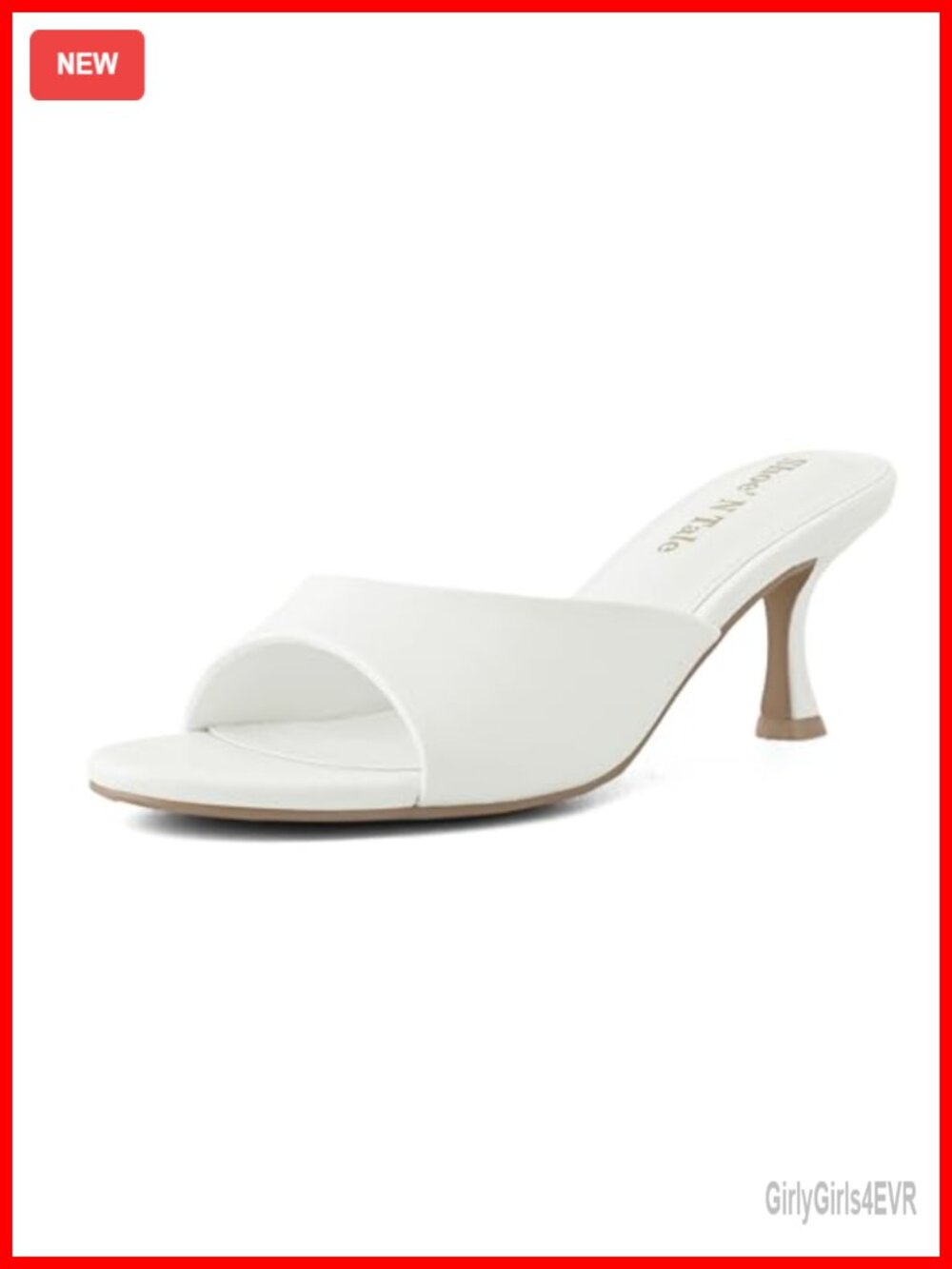 Shoe'N Tale Women's Kitten Heel Slide Sandals Open Toe Heeled Mules